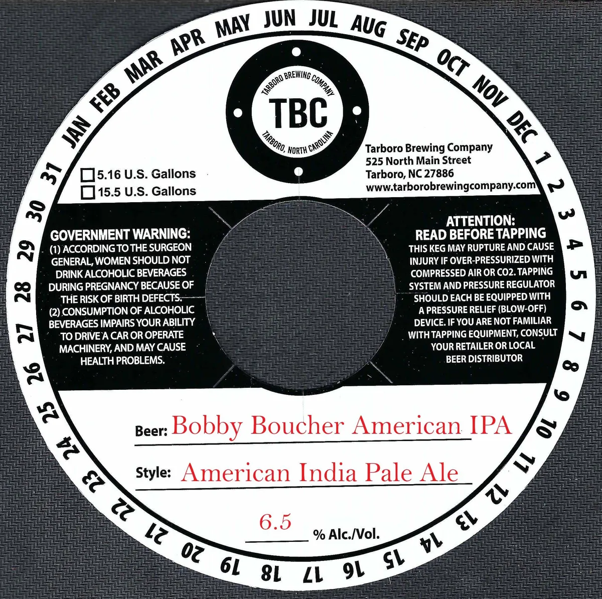 Bobby Boucher American IPA label art — TARBORO BREWING COMPANY