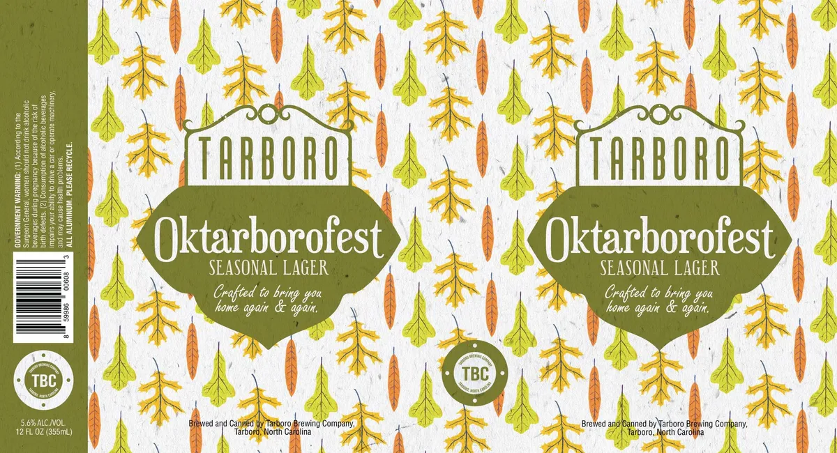 Oktarborofest Seasonal Lager label art — TARBORO BREWING COMPANY