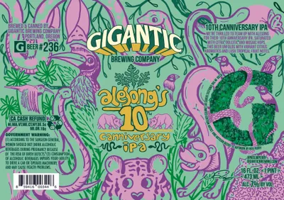 Alesong's 10th Canniversary IPA label