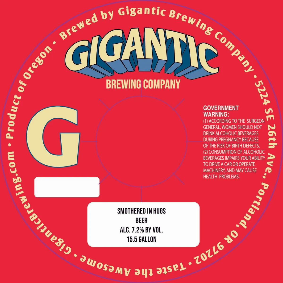 Smothered In Hugs — full label as filed with TTB