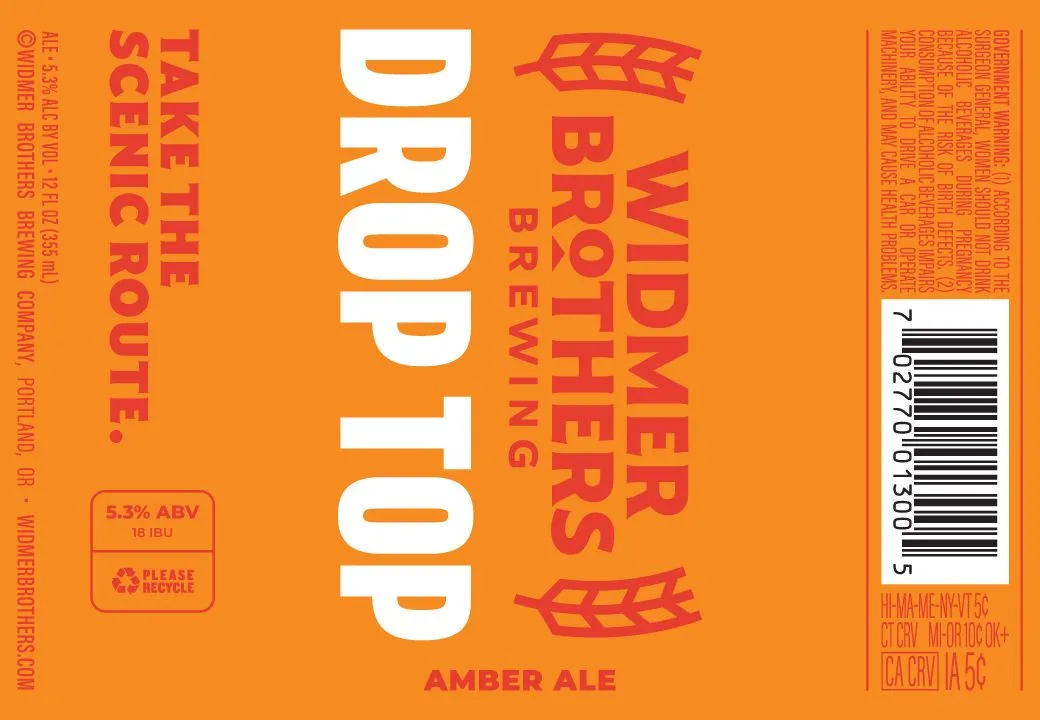 Drop Top label art — WIDMER BROTHERS BREWING