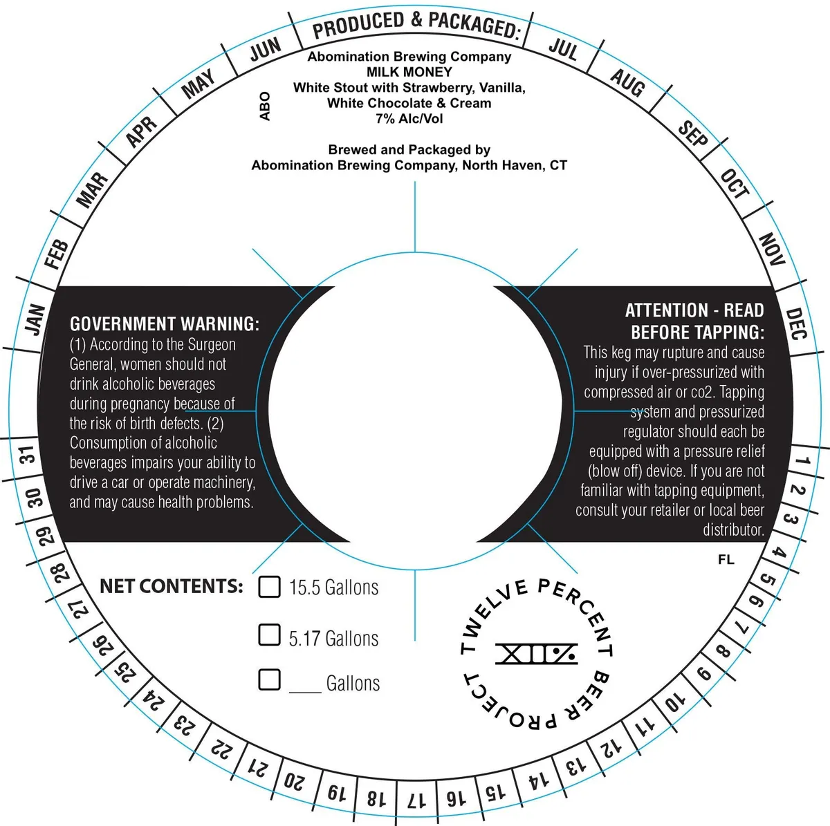 Milk Money label art — ABOMINATION BREWING COMPANY