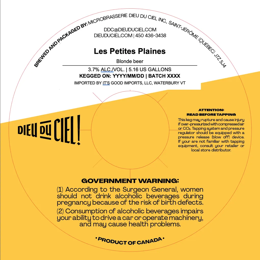 Les Petites Plaines — full label as filed with TTB