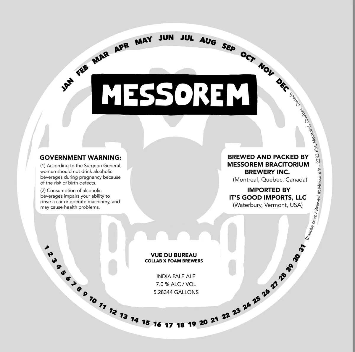 Vue Du Bureau Collab X Foam Brewers — full label as filed with TTB