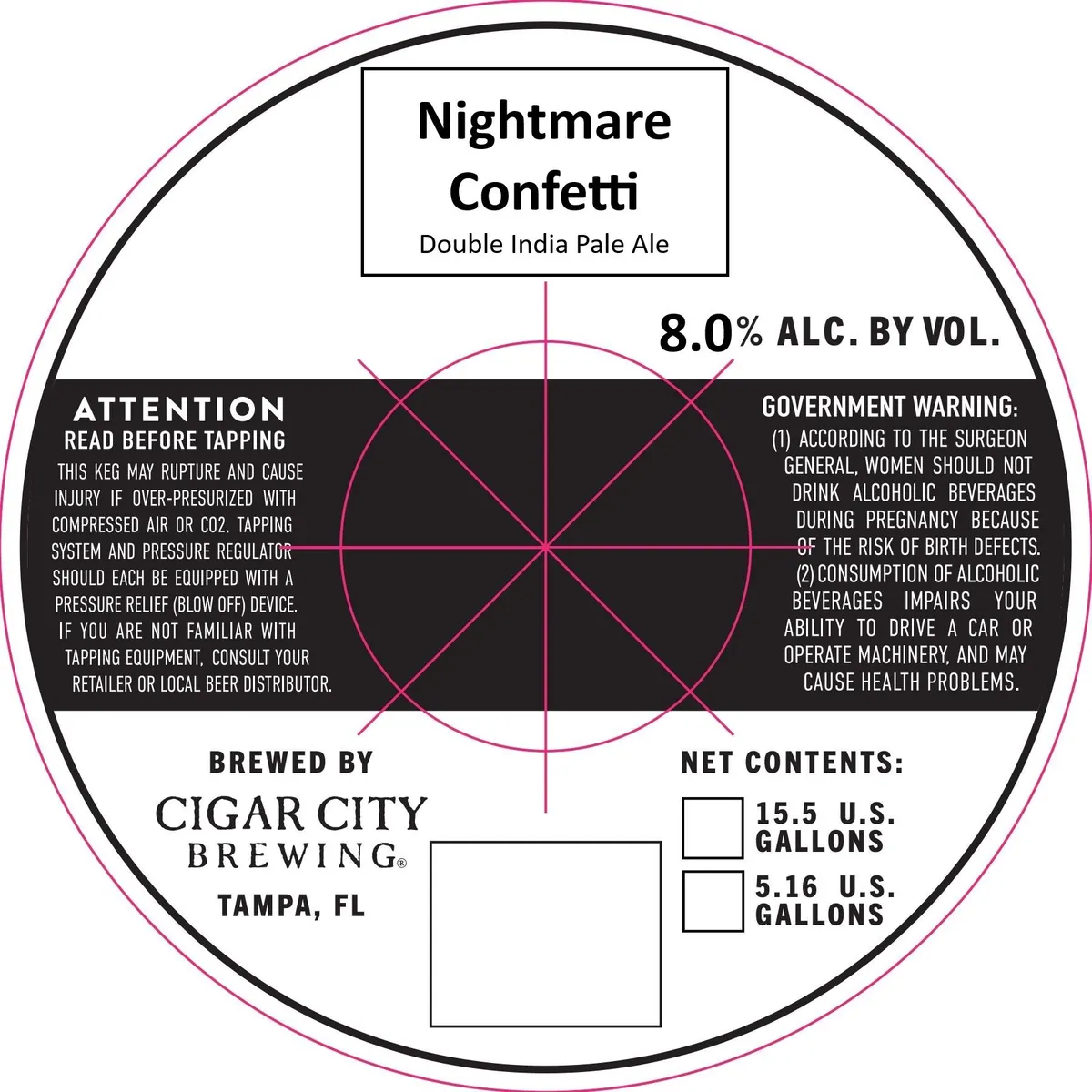 Nightmare Confetti label art — CIGAR CITY BREWING