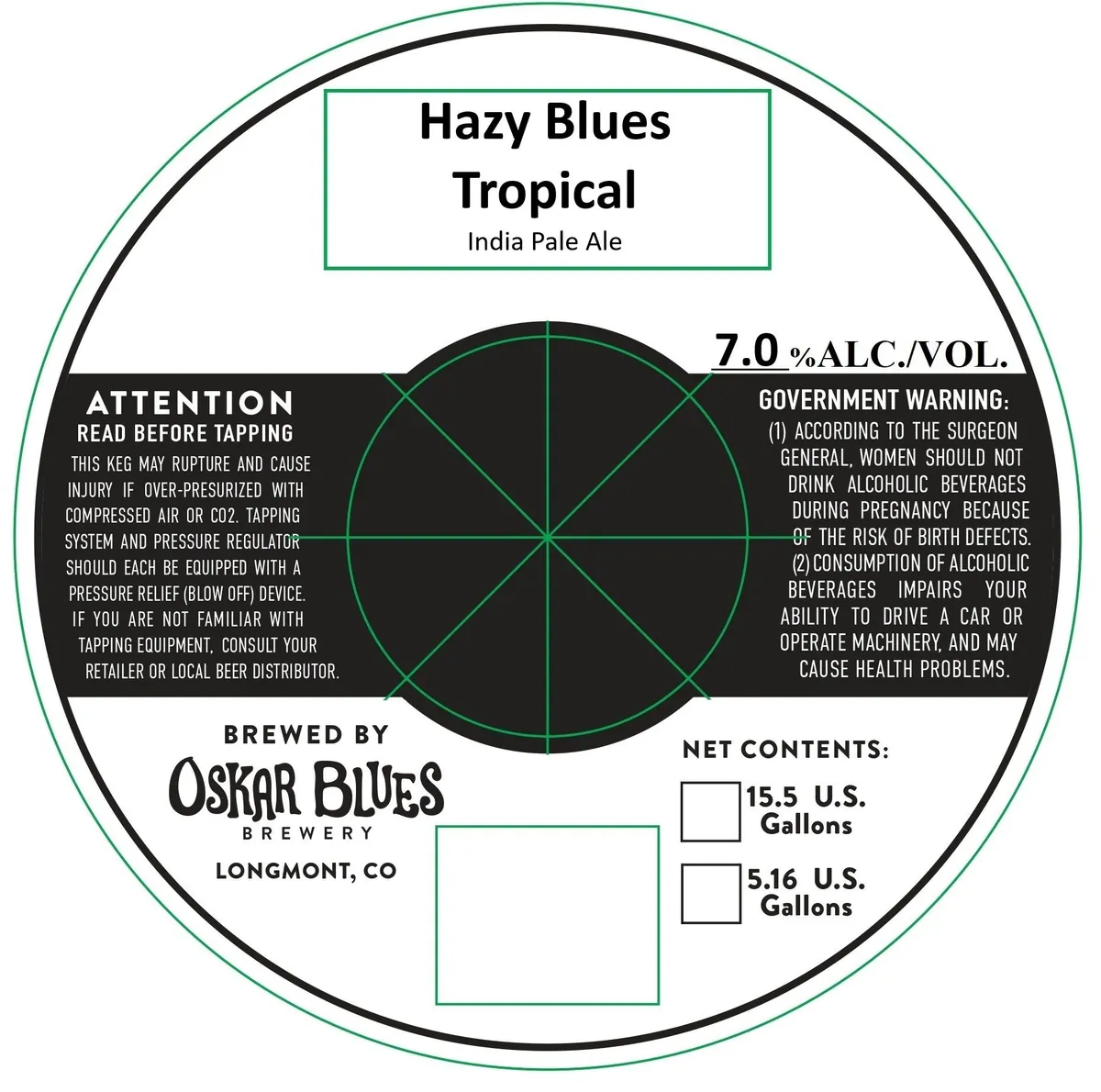 Hazy Blues Tropical label art — OSKAR BLUES BREWERY