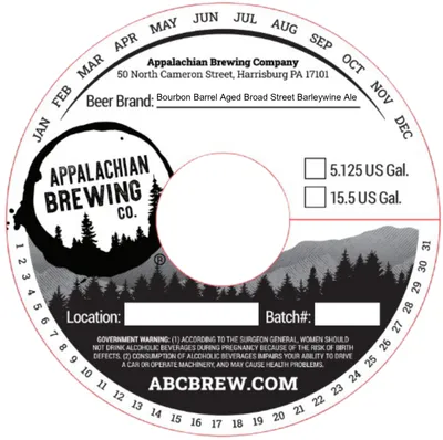 Bourbon Barrel Aged Broad Street Barleywine Ale label