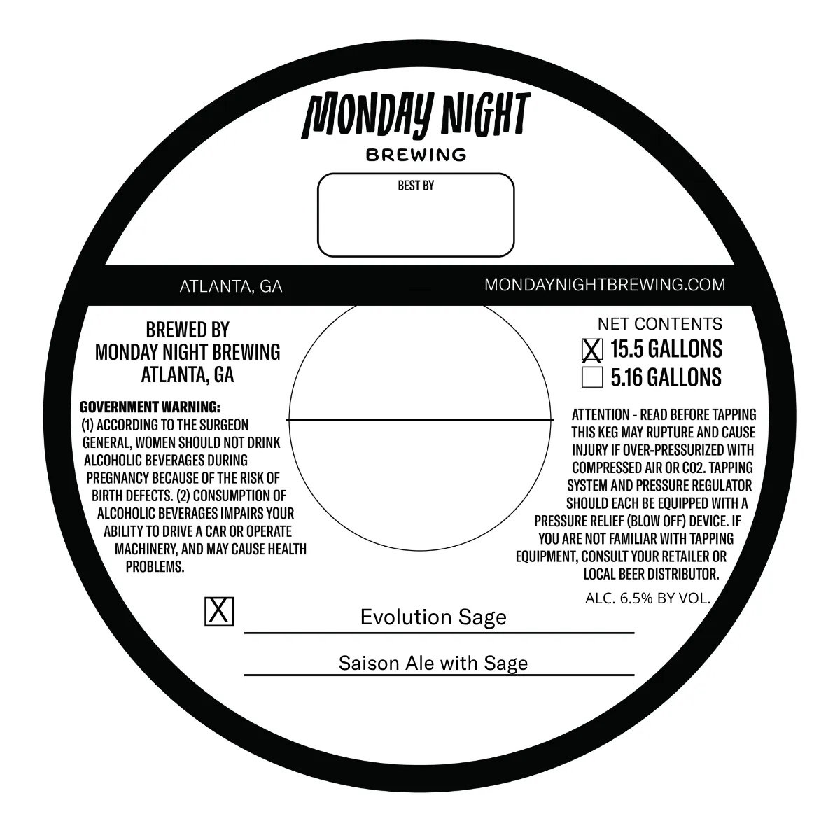 Evolution Sage — full label as filed with TTB