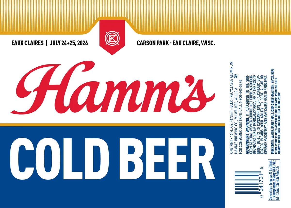 Hamm's Cold Beer label art — HAMM'S