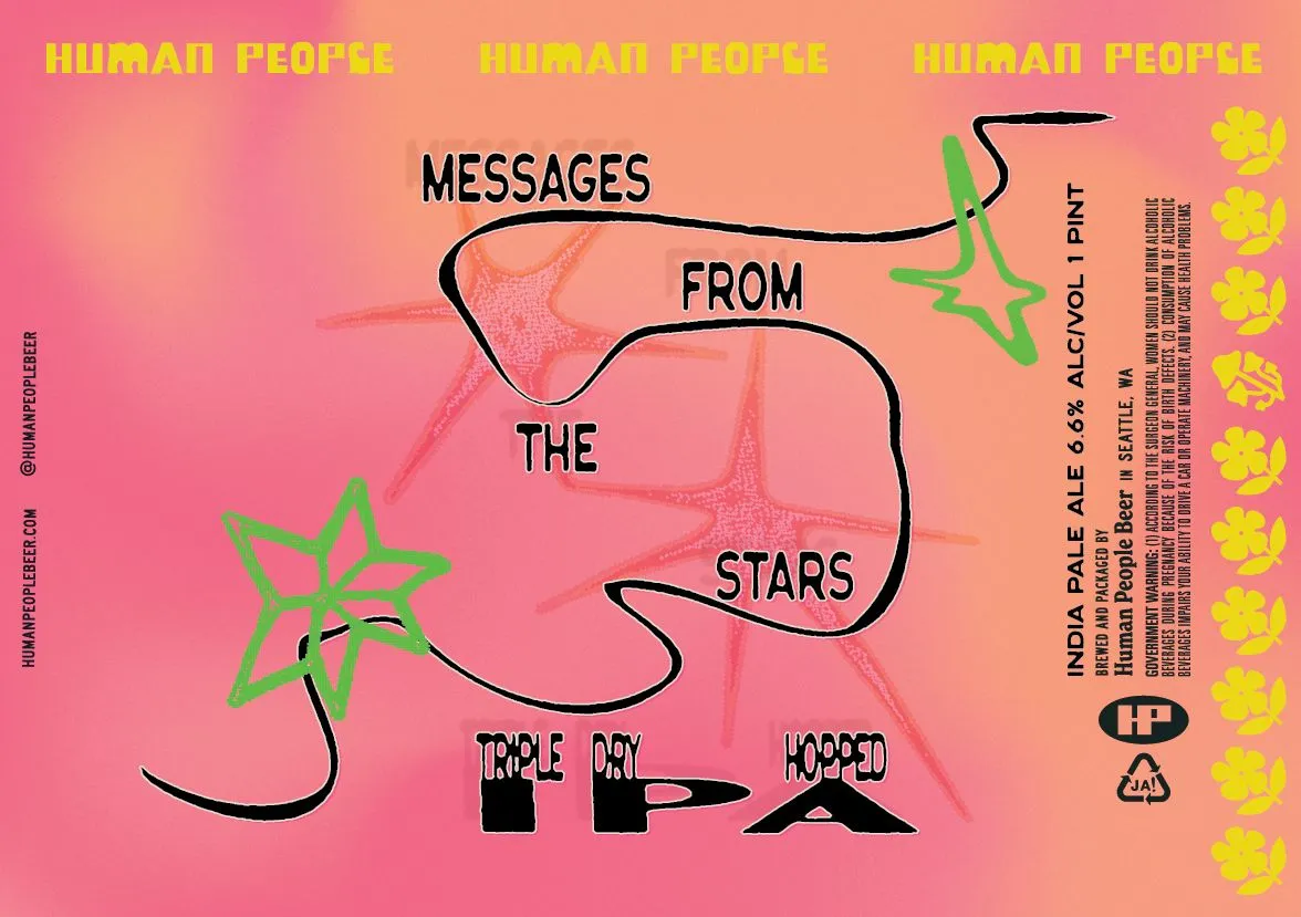 Messages From The Stars label art — HUMAN PEOPLE BEER