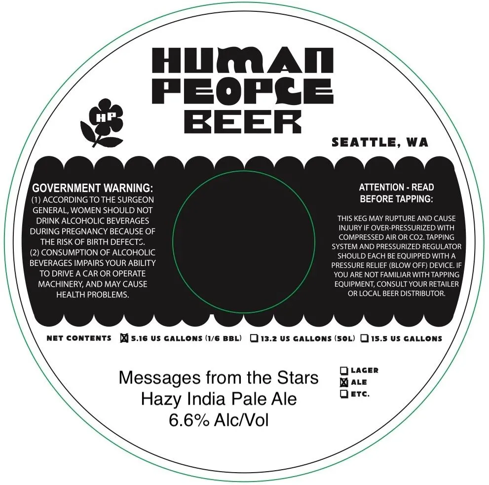 Messages from the Stars — full label as filed with TTB
