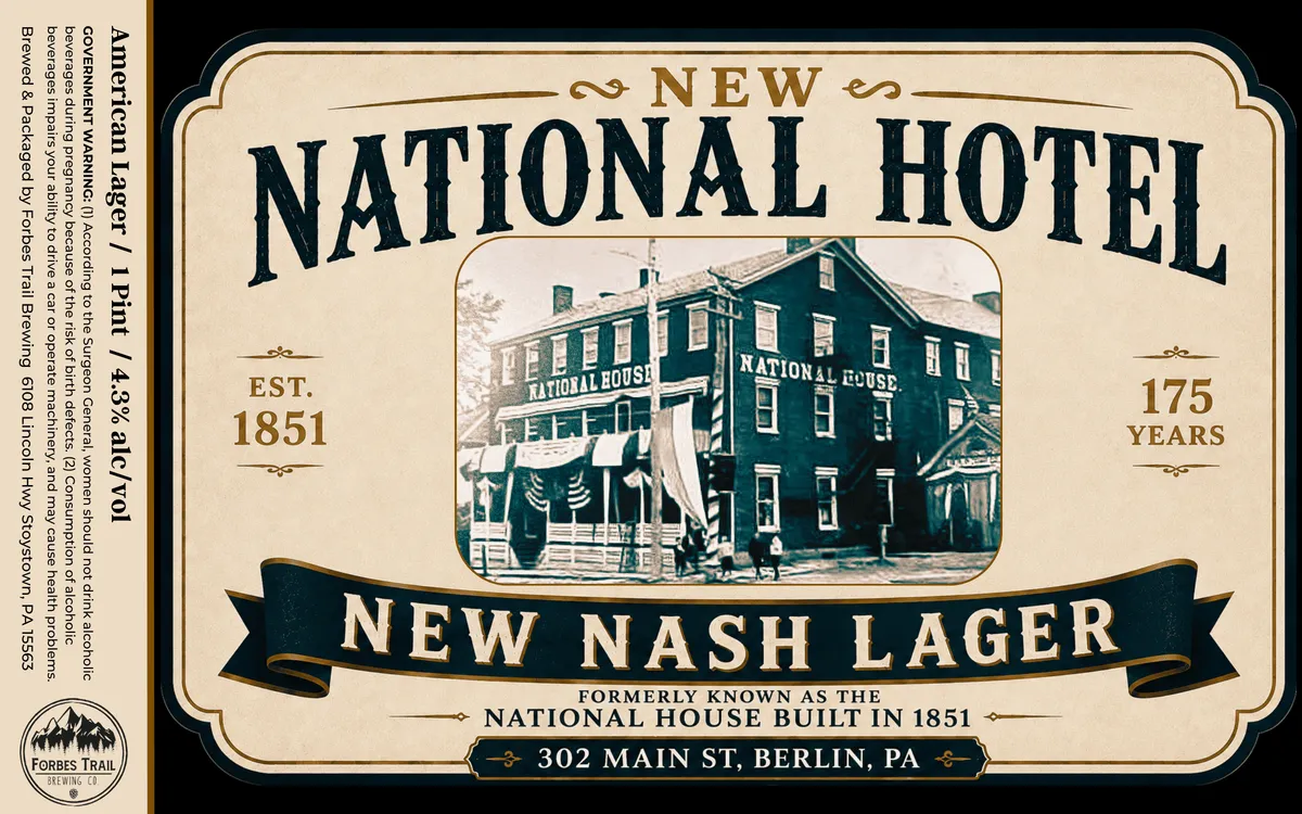New Nash Lager label art — NEW NASH LAGER