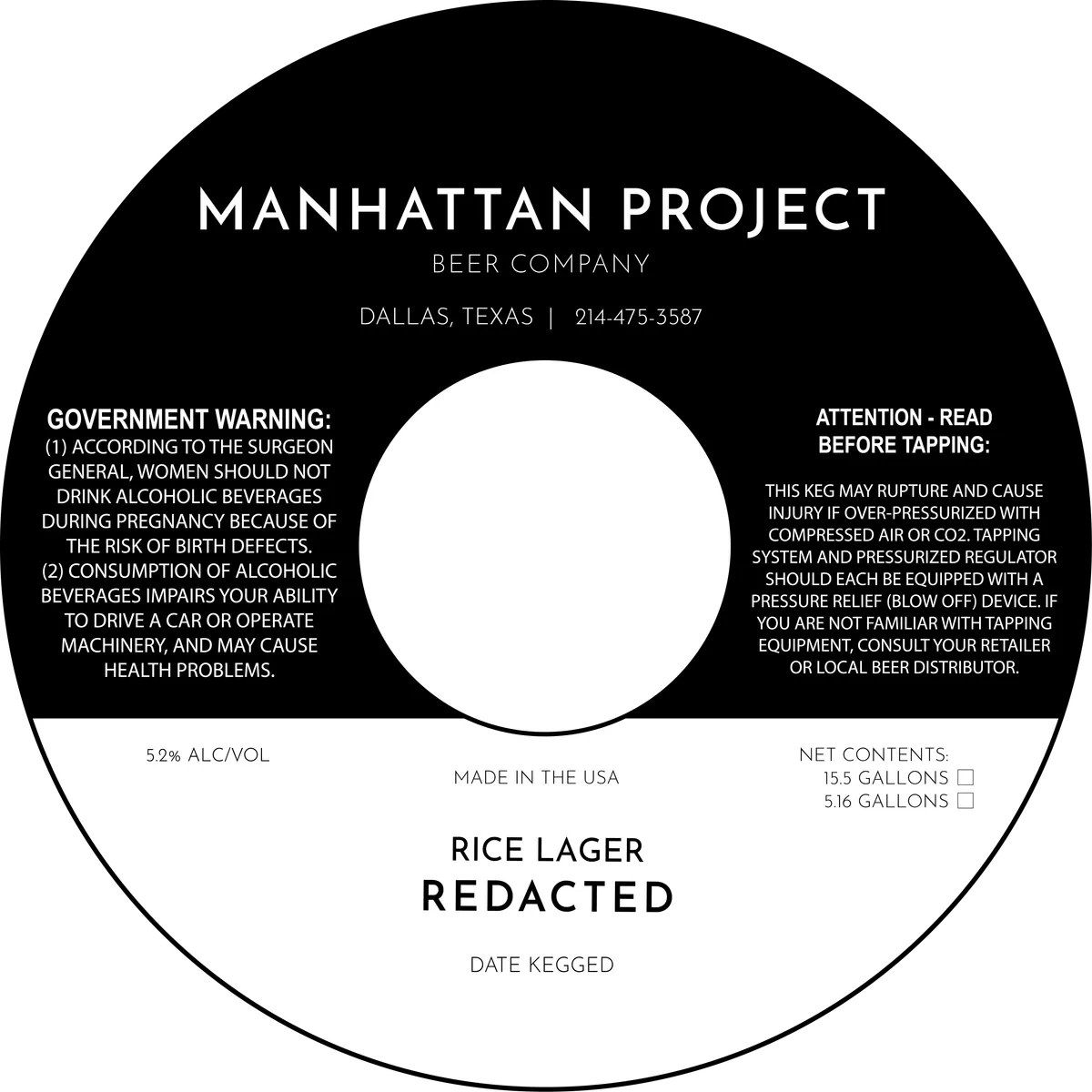 Redacted label art — REDACTED
