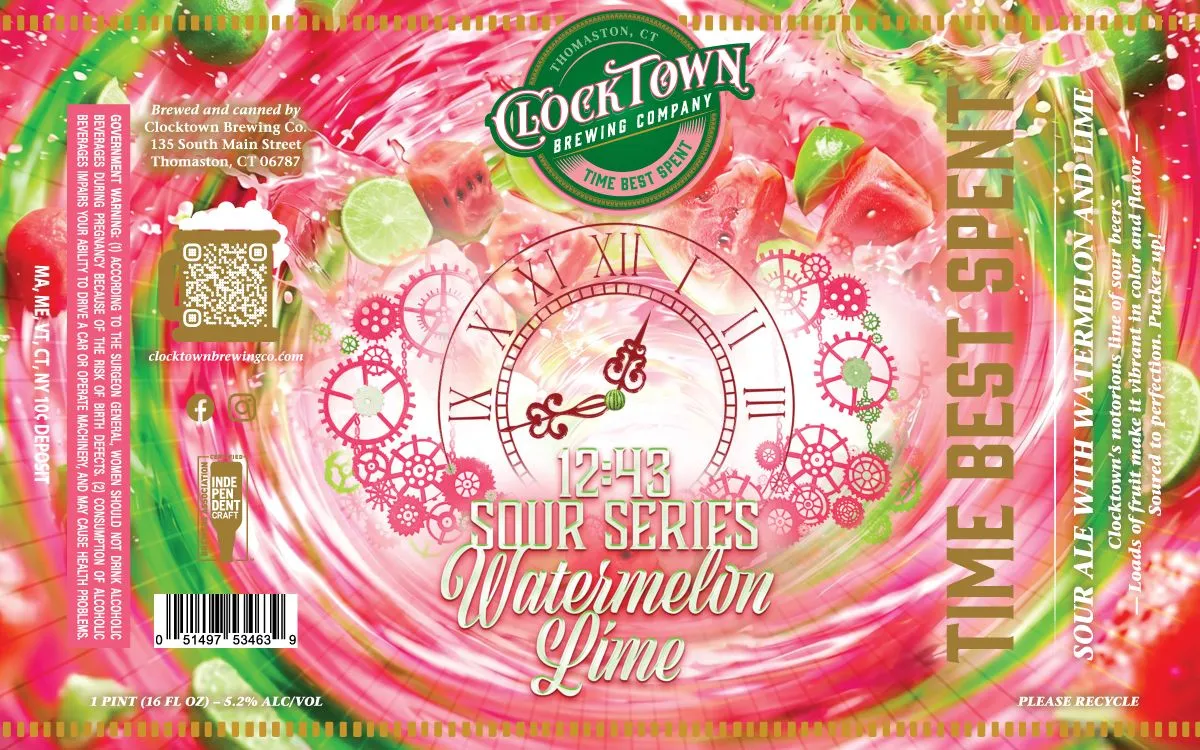 12:43 Sour Series Watermelon Lime label art — 12:43 SOUR SERIES: WATERMELON-LIME