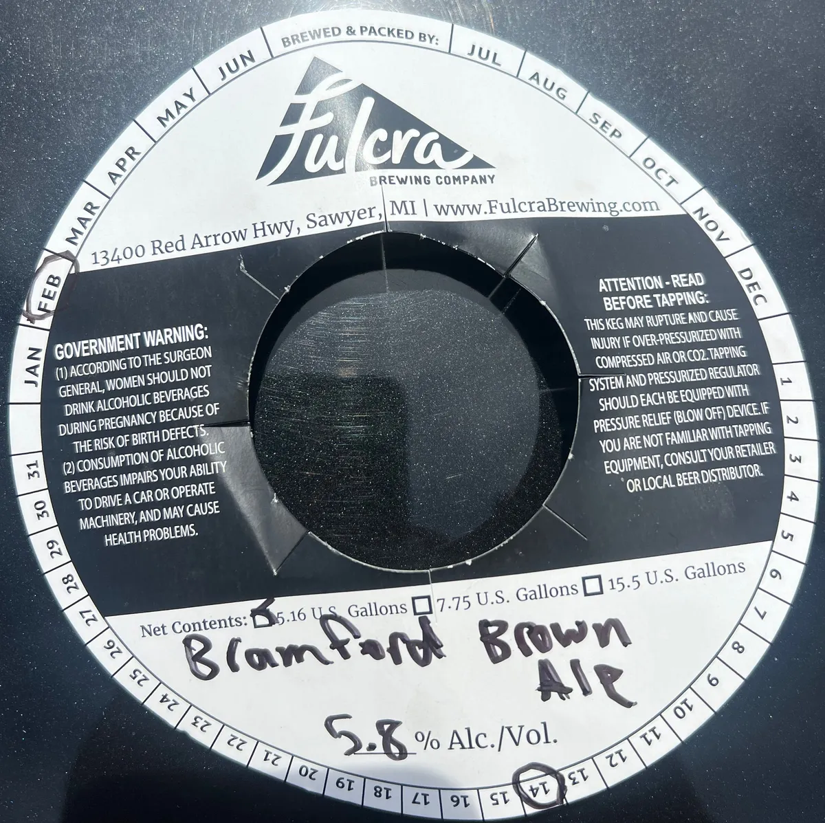 Bramford Brown Ale label art — FULCRA BREWING COMPANY