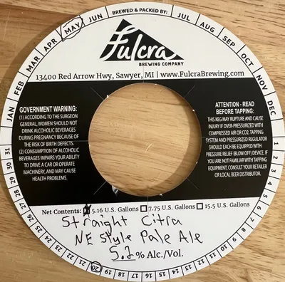 Straight Citra NE Style Pale Ale label