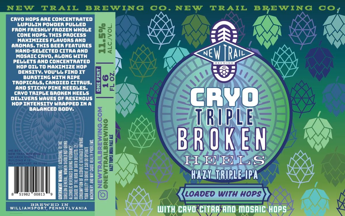 Cryo Triple Broken Heels label art — CRYO TRIPLE BROKEN HEELS