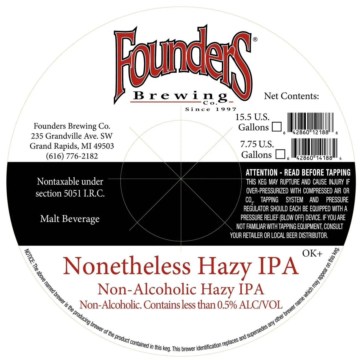Nonetheless Hazy IPA label art — FOUNDERS
