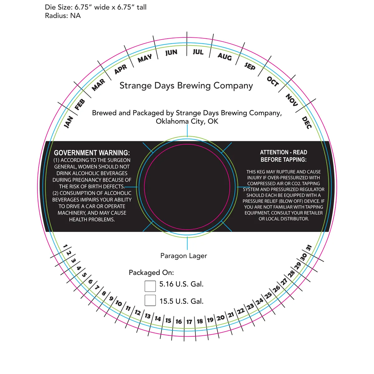 Paragon Lager label art — STRANGE DAYS BREWING