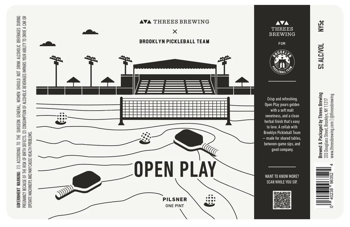 Open Play Pilsner label art — OPEN PLAY PILSNER