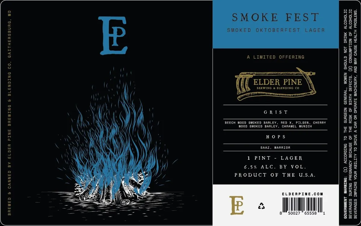 Smoke Fest label art — ELDER PINE BREWING & BLENDING CO