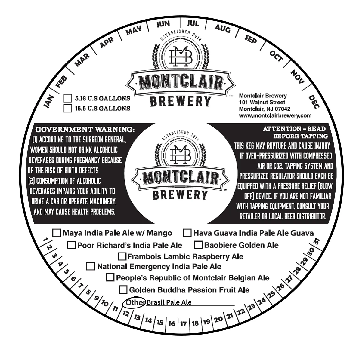 Brasil Pale Ale label art — MONTCLAIR BREWERY