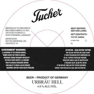 Urbräu Hell label