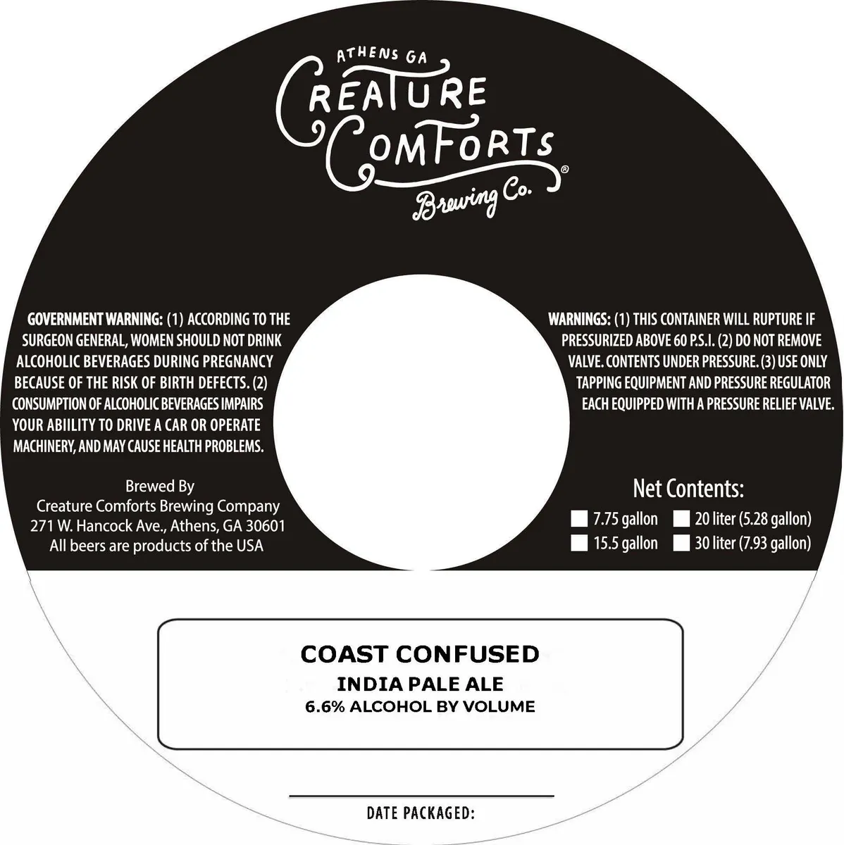 Coast Confused — full label as filed with TTB