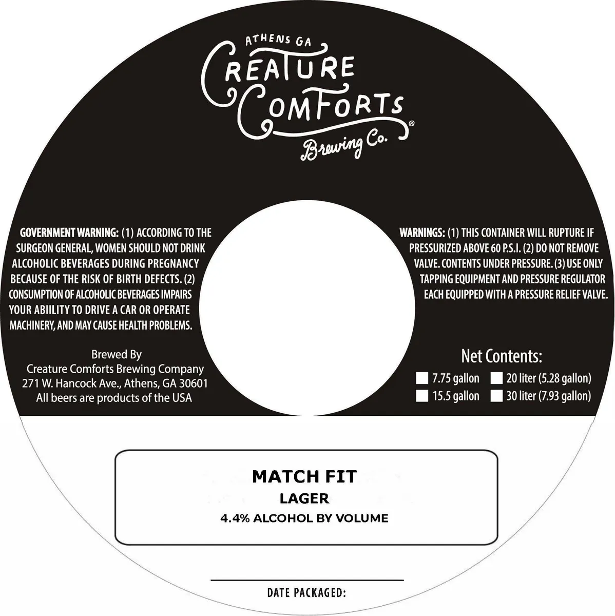 Match Fit — full label as filed with TTB