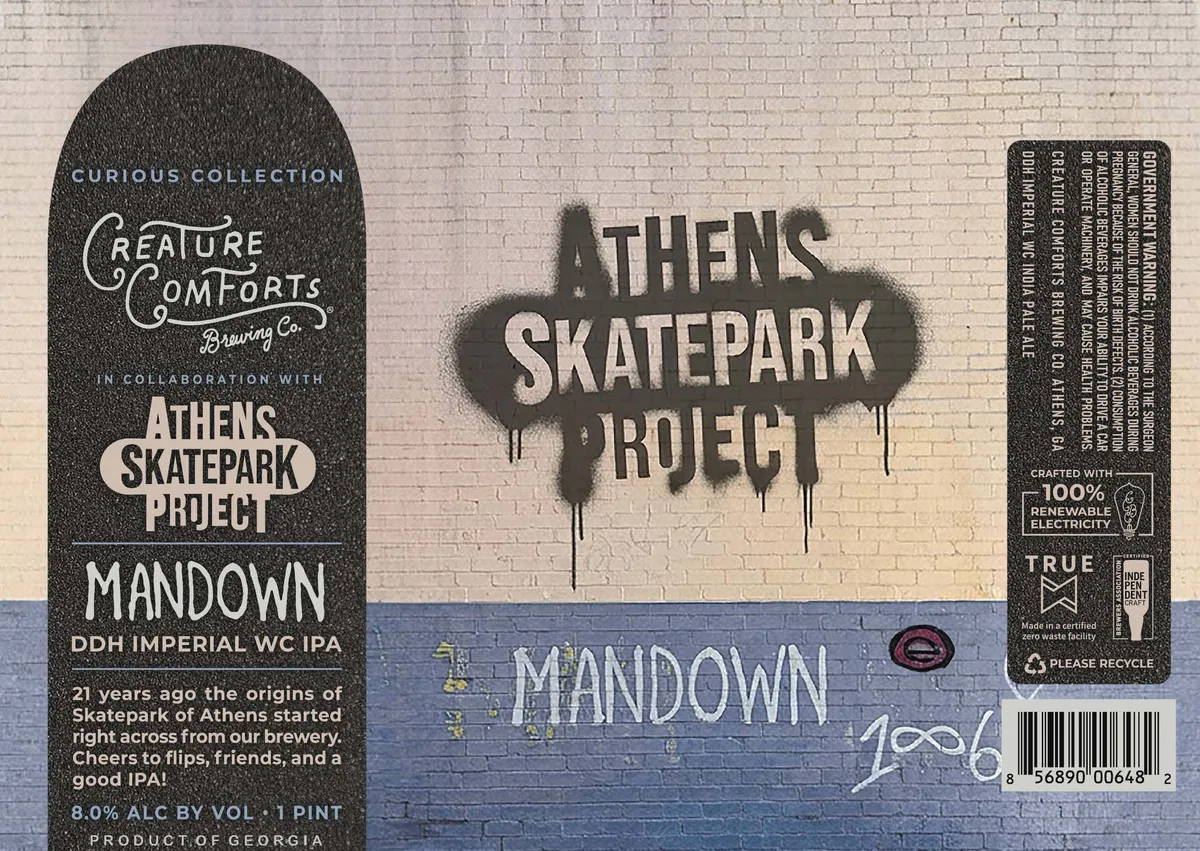 Mandown label art — CREATURE COMFORTS BREWING CO.