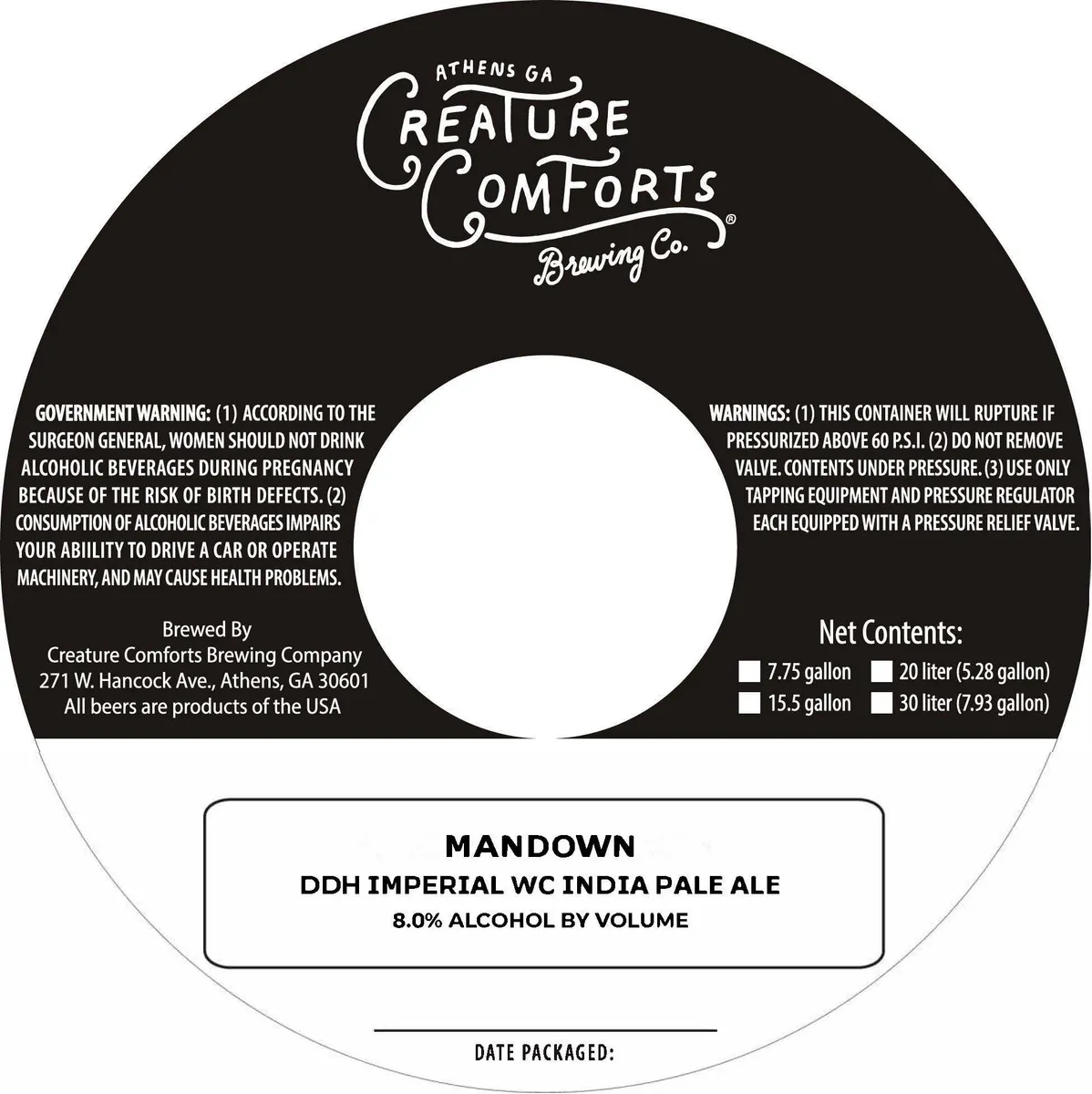 Mandown — full label as filed with TTB