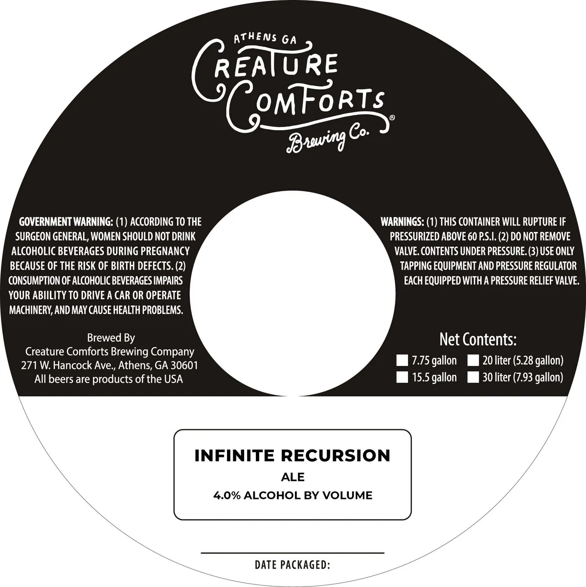 Infinite Recursion — full label as filed with TTB