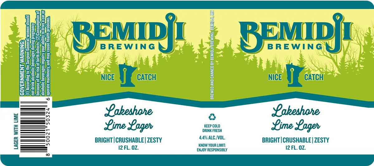 Lakeshore Lime Lager label art — LAKESHORE LIME LAGER