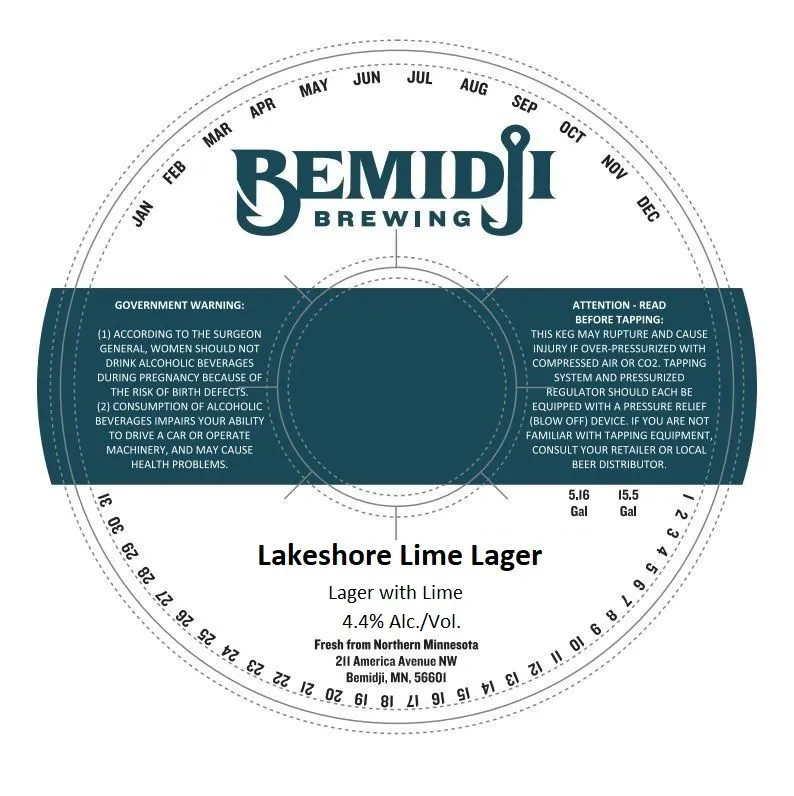 Lakeshore Lime Lager — full label as filed with TTB