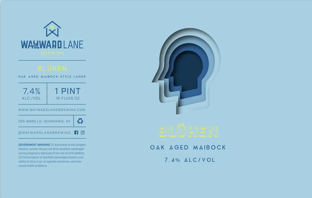 Blühen label art — WAYWARD LANE BREWING