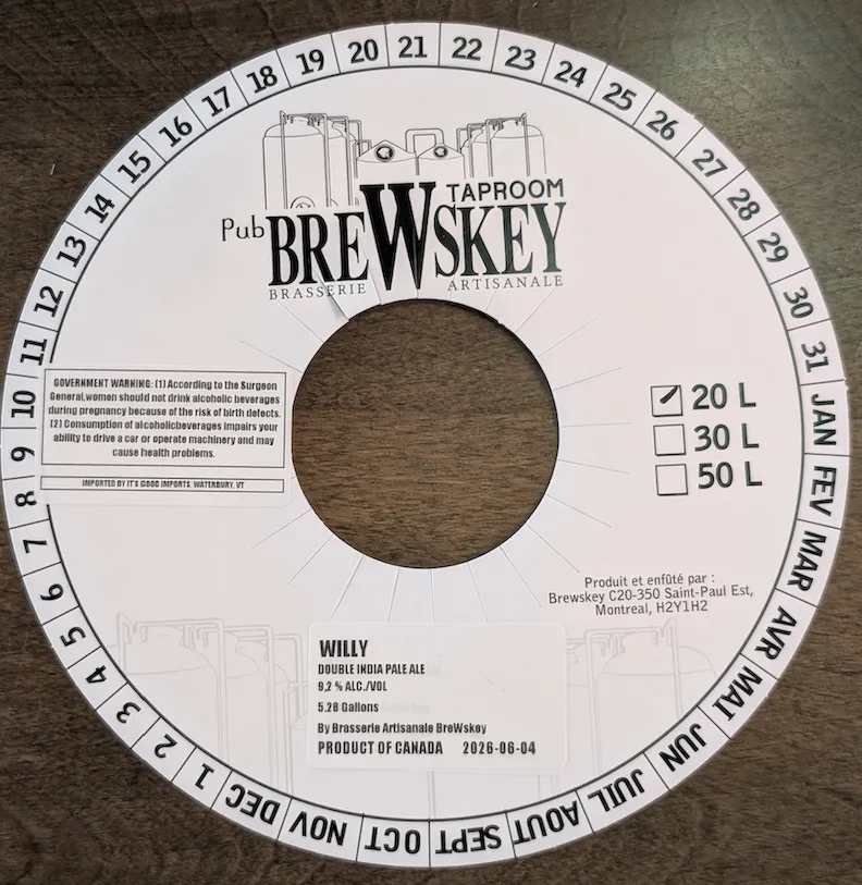 Willy label art — BREWSKEY