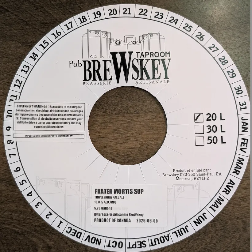 Frater Mortis Sup label art — BREWSKEY