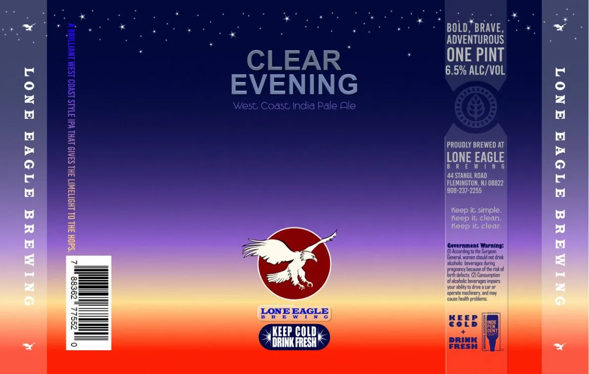 Clear Evening — full label as filed with TTB