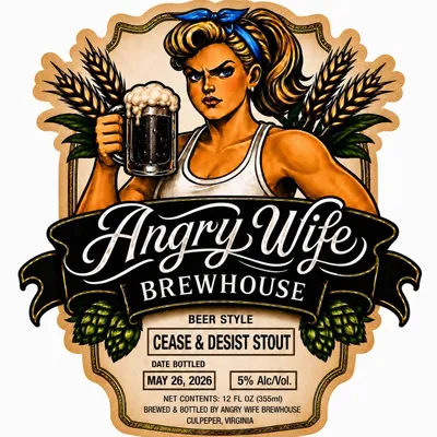 Cease & Desist Stout label