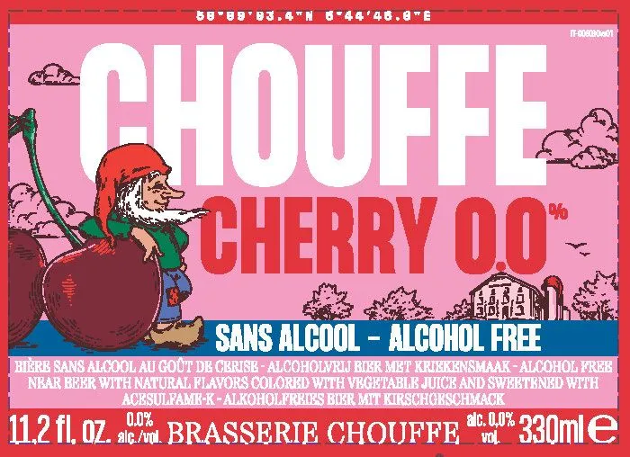 Chouffe Cherry 0.0 label art — CHOUFFE