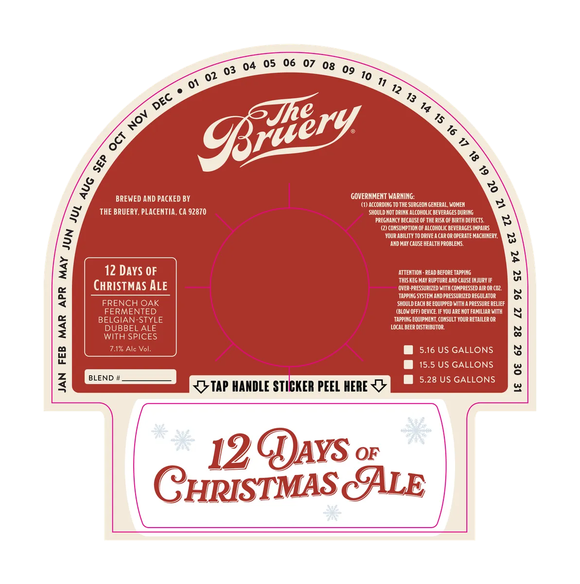 12 Days of Christmas Ale label art — THE BRUERY
