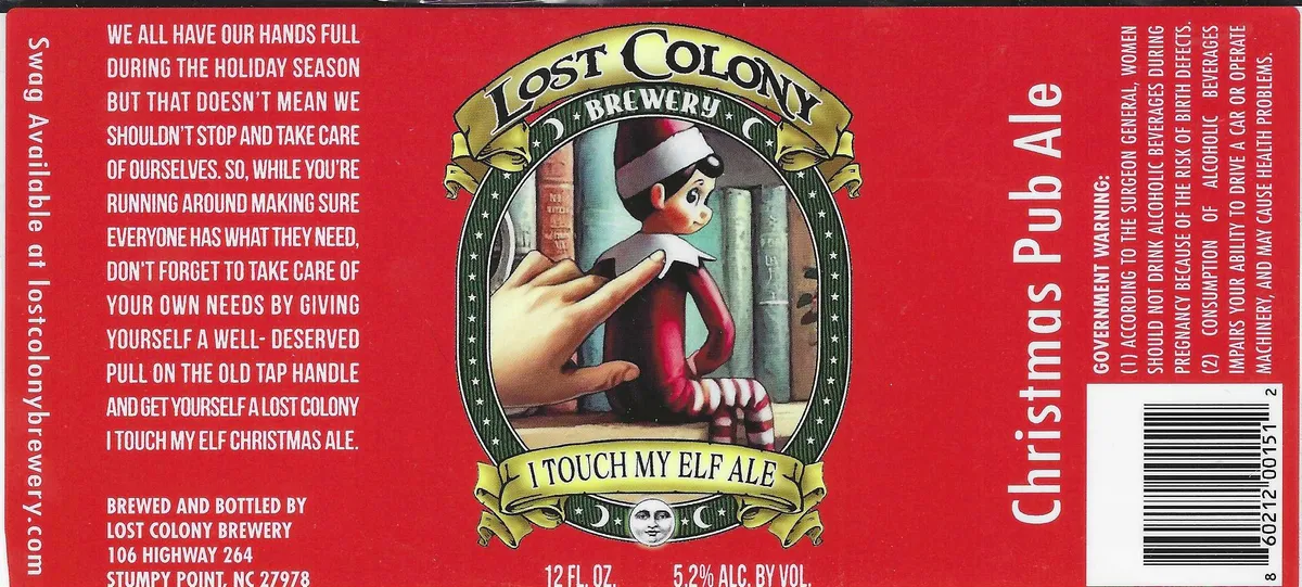 I Touch My Elf label art — LOST COLONY BREWERY