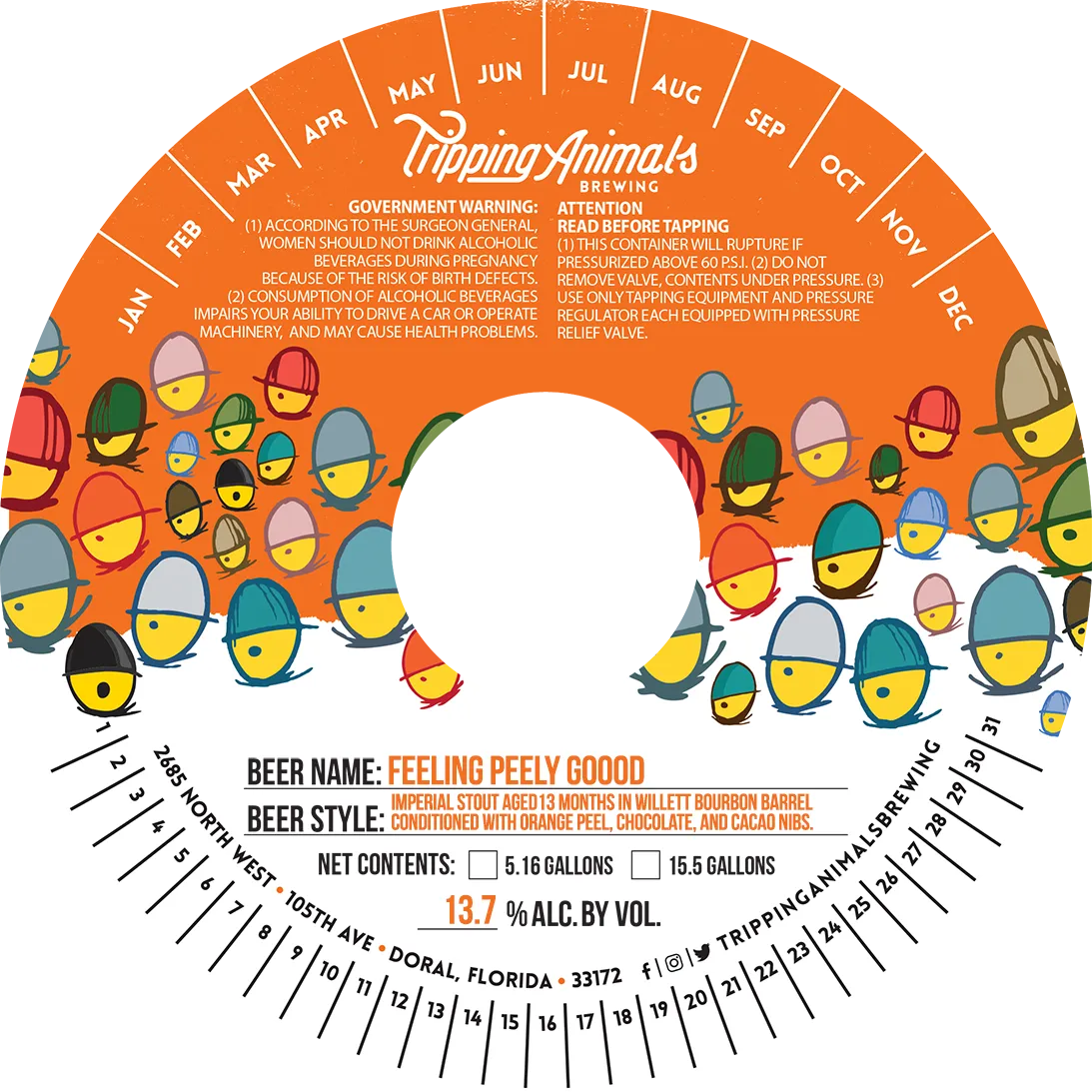 Feeling Peely Good label art — TRIPPING ANIMALS BREWING