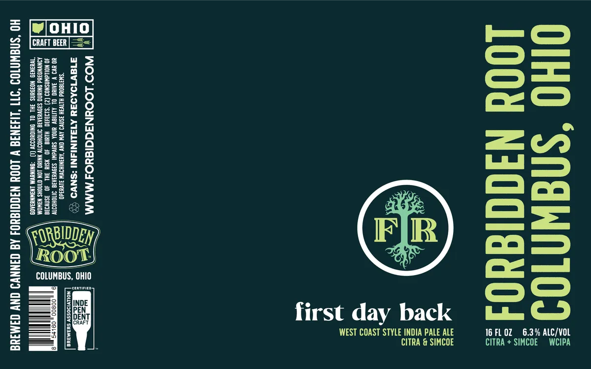 First Day Back — full label as filed with TTB
