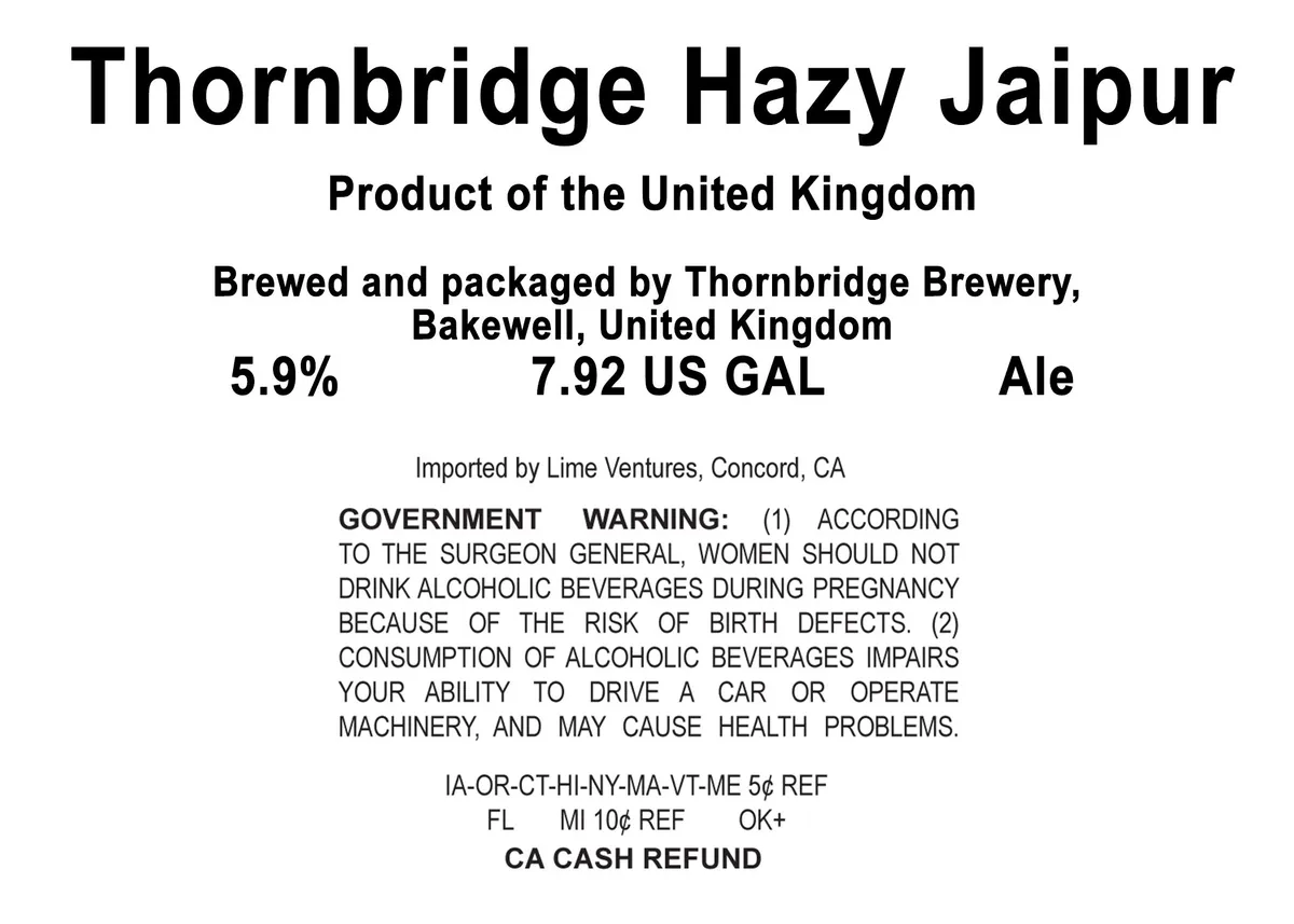 Thornbridge Hazy Jaipur label art — THORNBRIDGE