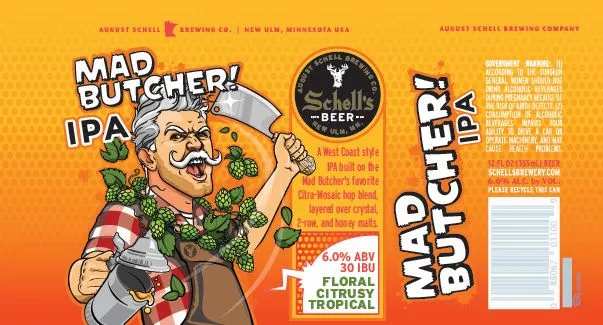 Mad Butcher! IPA label art — SCHELL'S