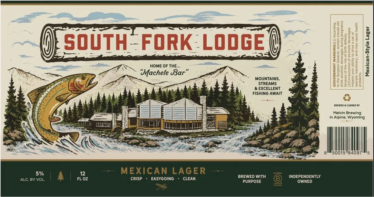 South Fork Lodge label art — MELVIN BREWING CO