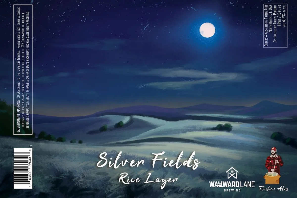 Silver Fields label art — TIMBER ALES