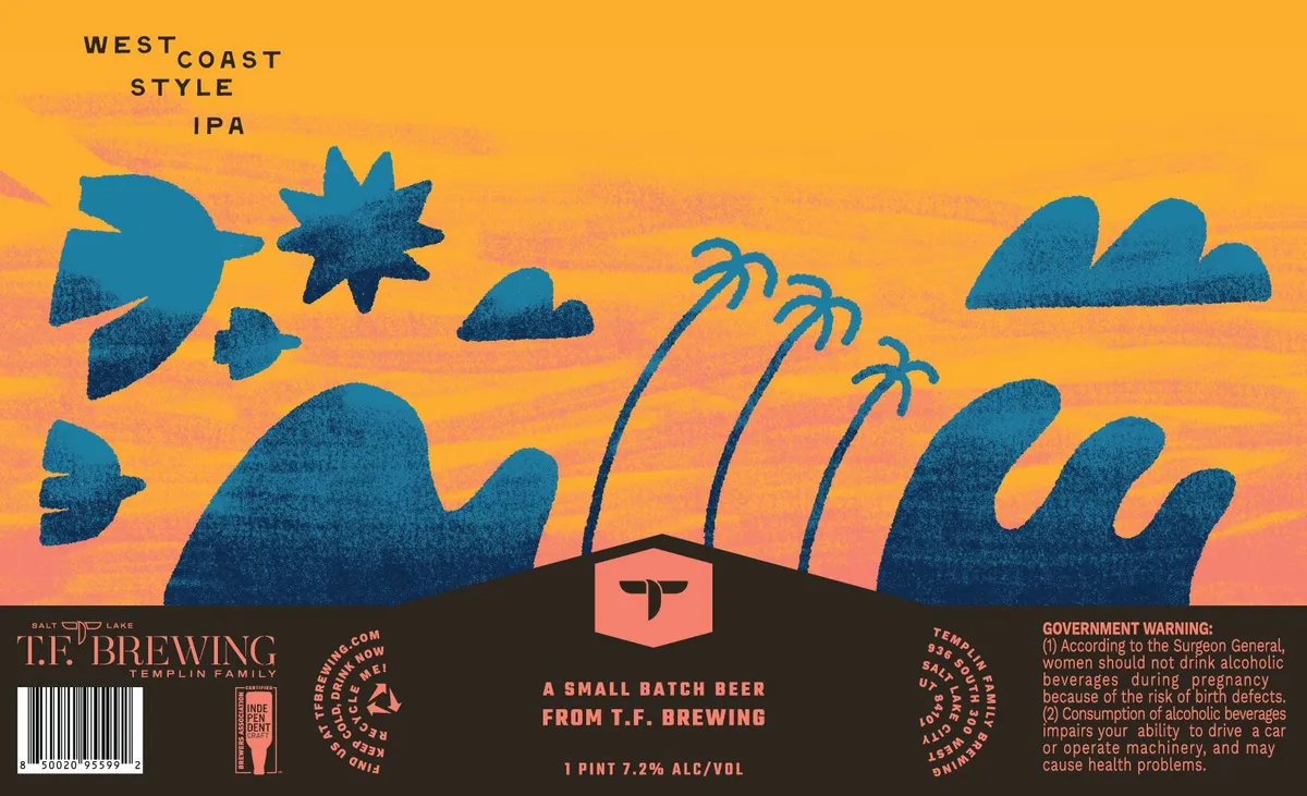 West Coast-Style IPA label art — TEMPLIN FAMILY BREWING