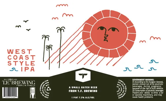 West Coast Style IPA — full label as filed with TTB